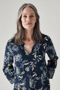 Abstract Floral Vent Neck Top