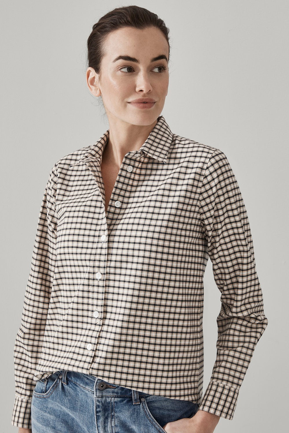Cotton Mini Grid Shirt
