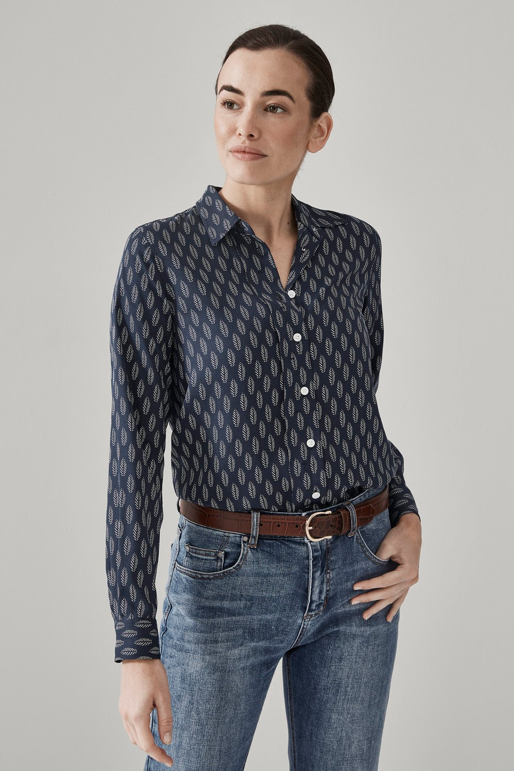 Modal Etched Leaf Shirt