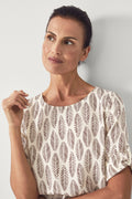 Modal Etched Leaf Print Top
