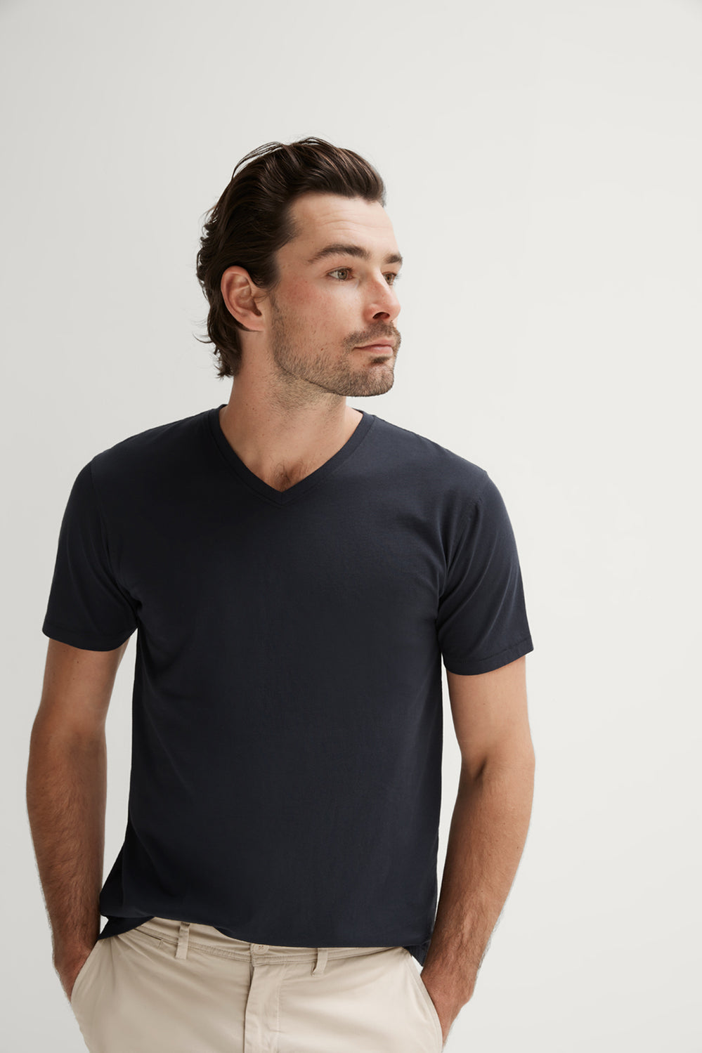 Cotton V Neck T-Shirt
