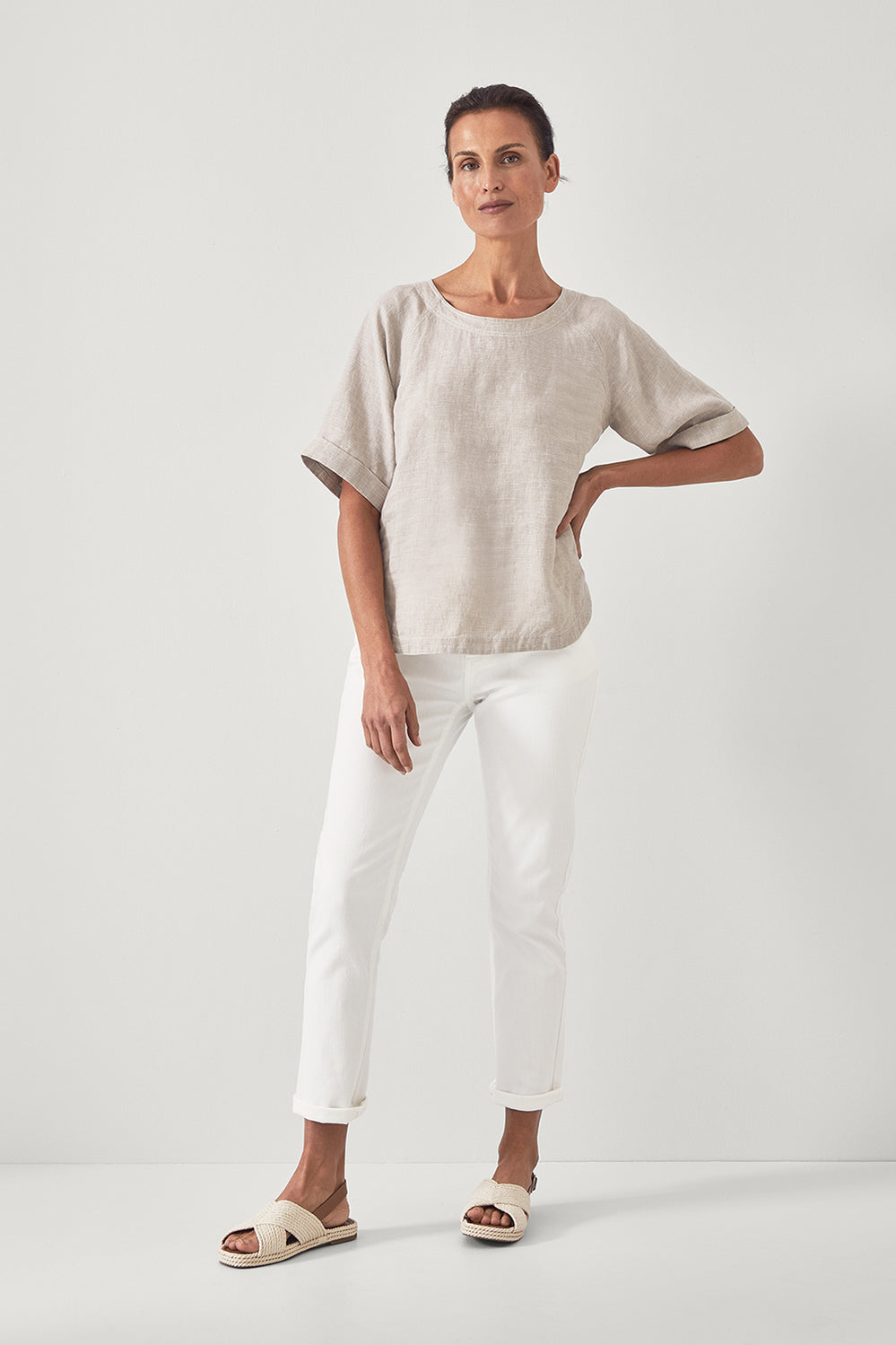 Linen End On End Woven Top