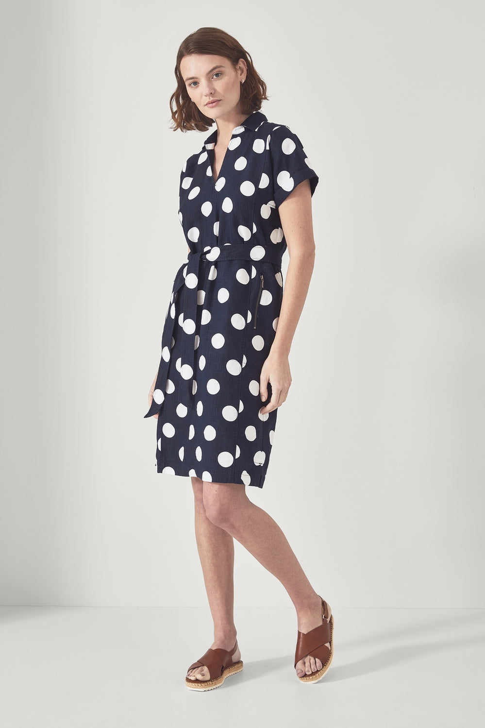 Linen Spot Shift Dress
