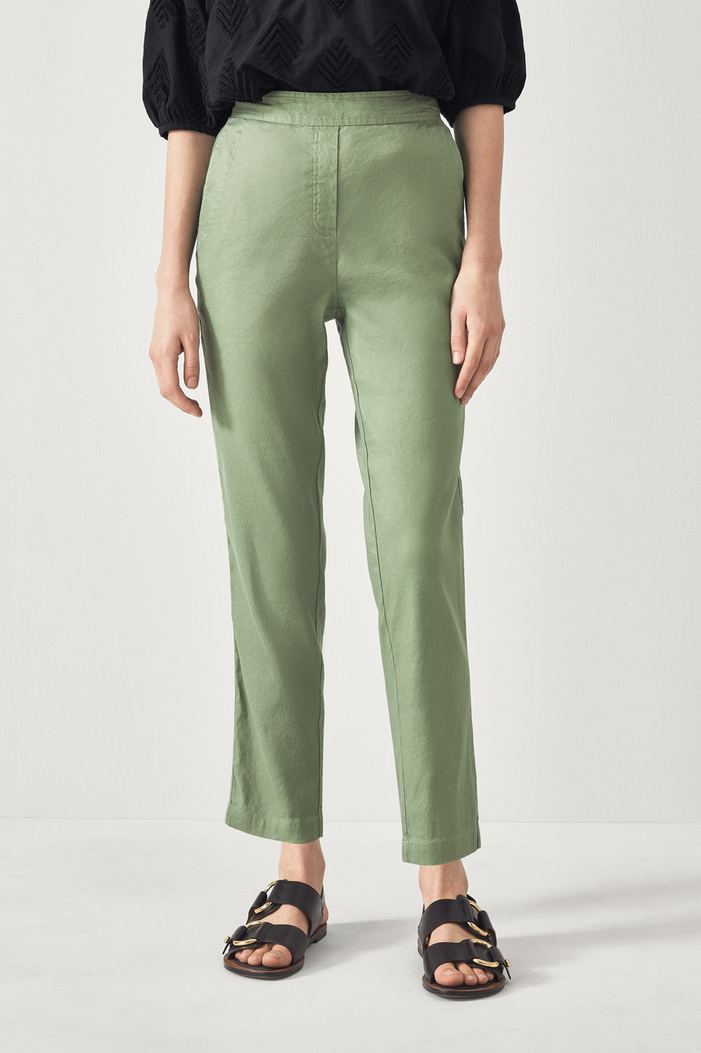 Linen Stretch Pull On Pant