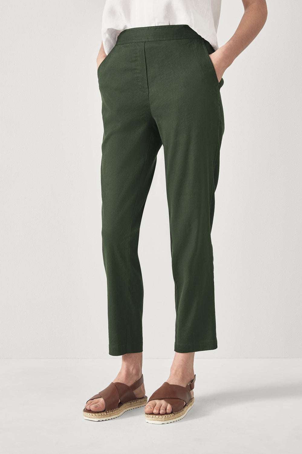 Linen Stretch Pull On Pant