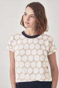 Linen Cotton Spot Print T-Shirt