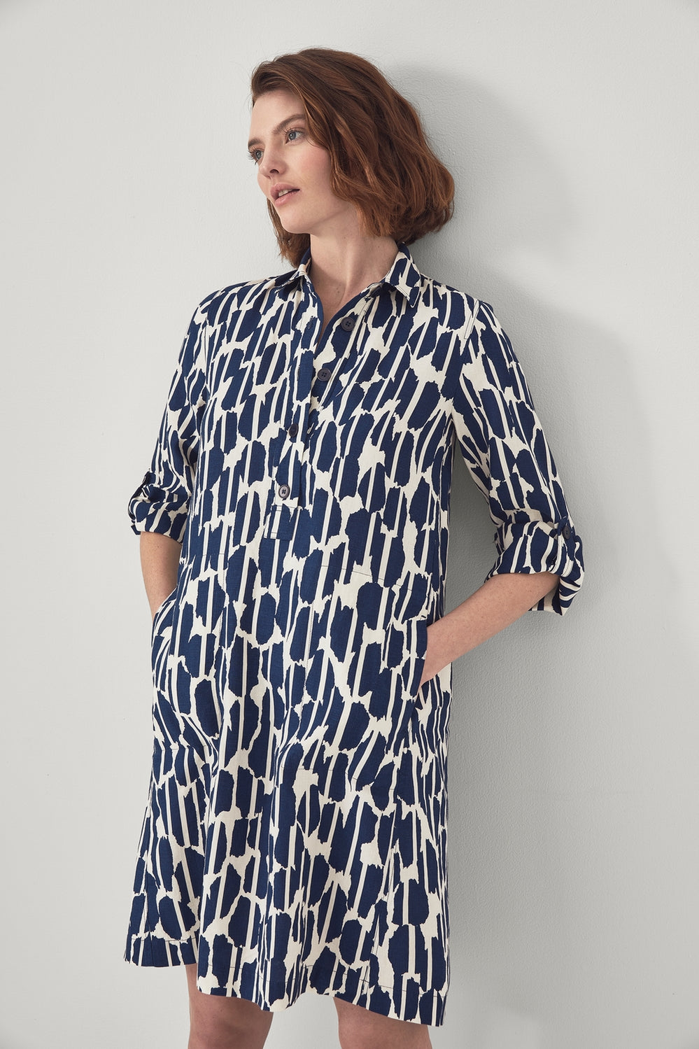 Linen Irregular Ikat Dress
