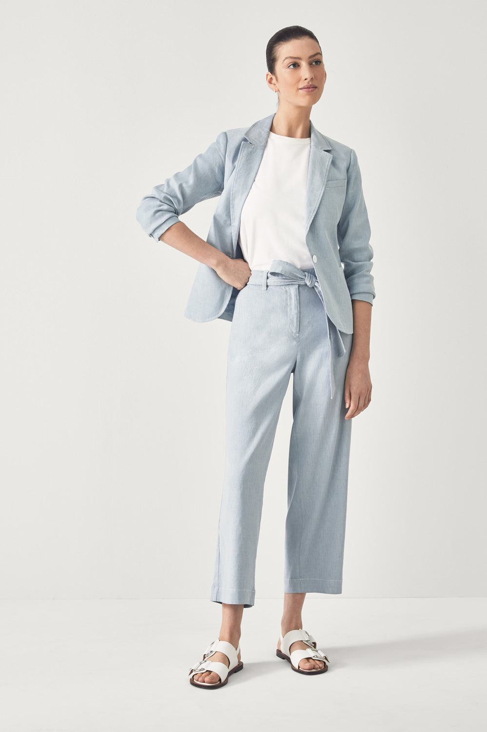 Stretch Linen Yarn Dyed Blazer