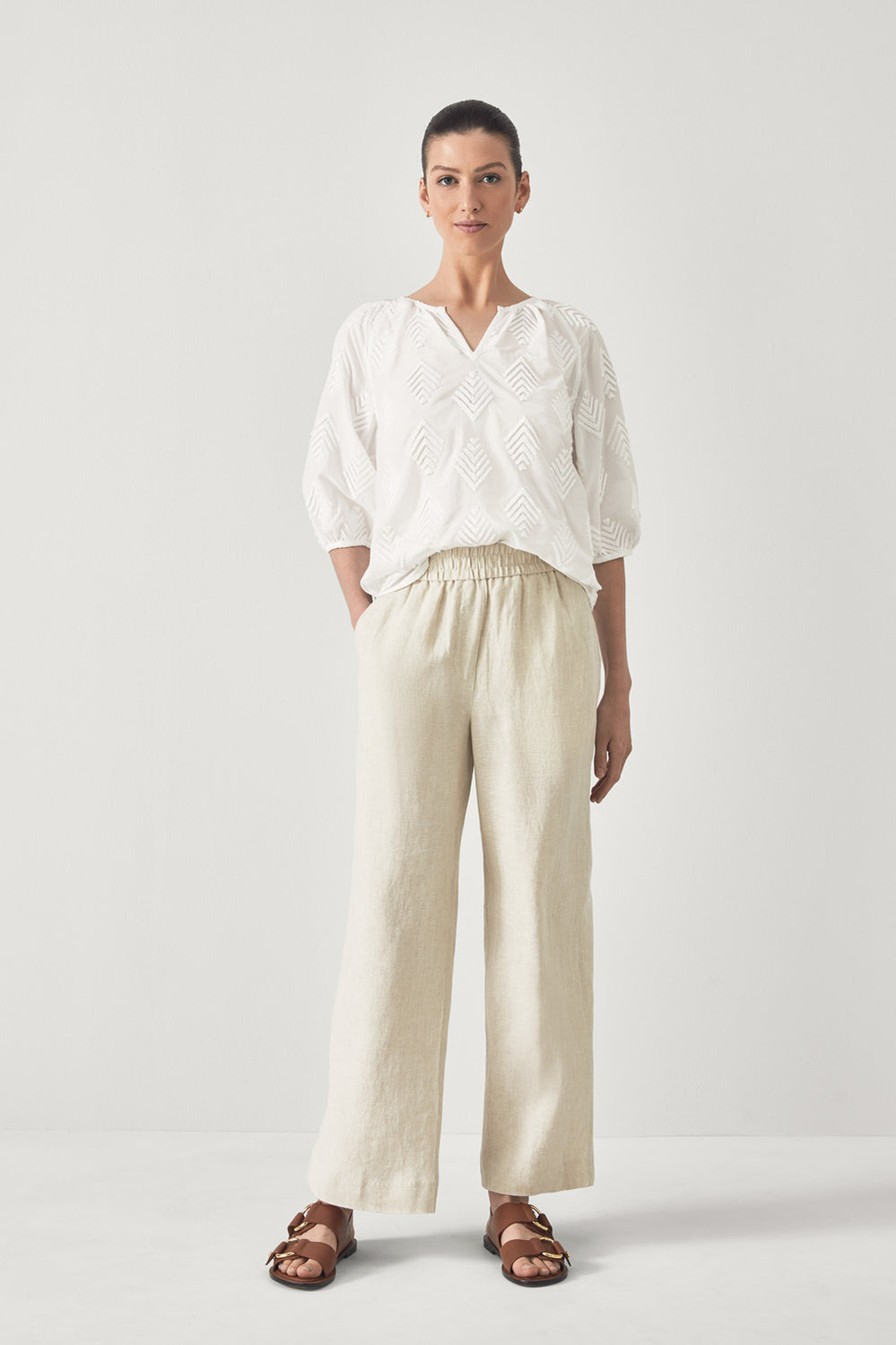 Clipped Jacquard Blouse