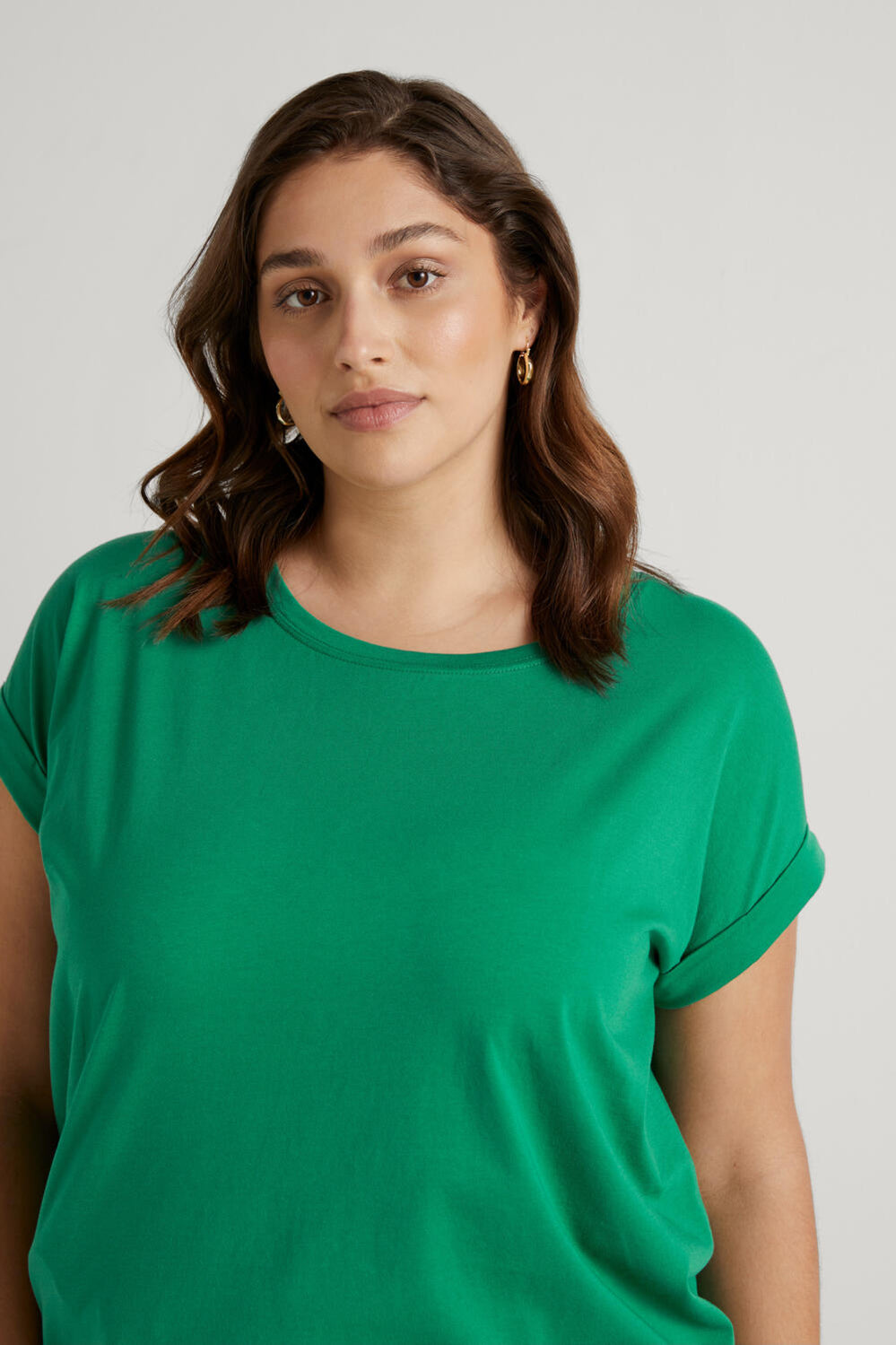 Pima Cotton Cuff Sleeve T-Shirt