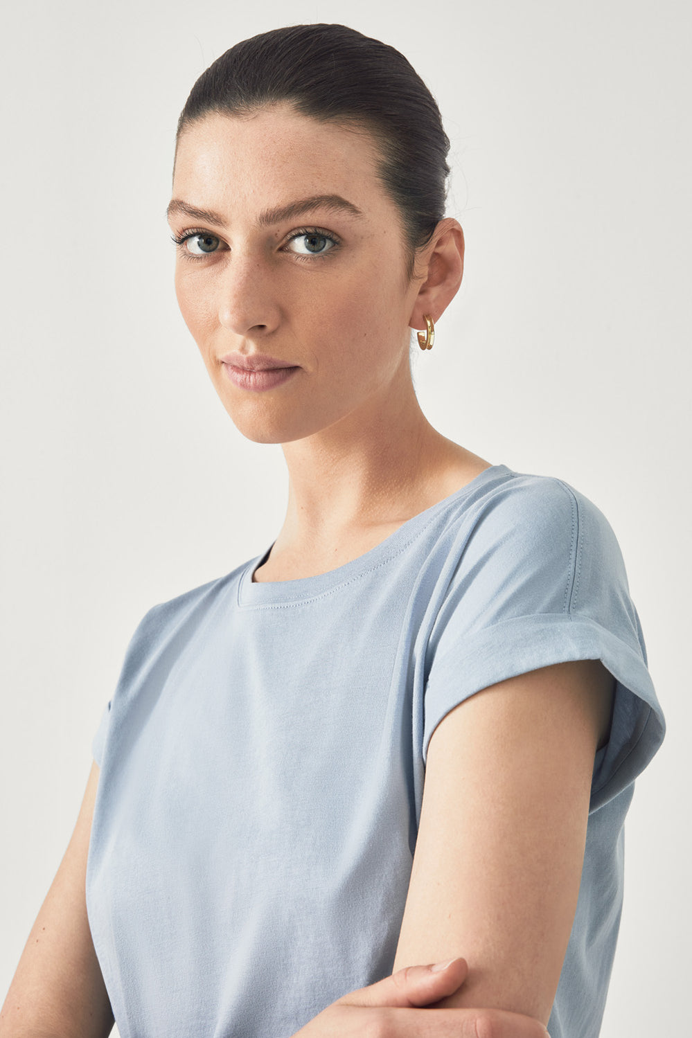 Pima Cotton Cuff Sleeve T-Shirt