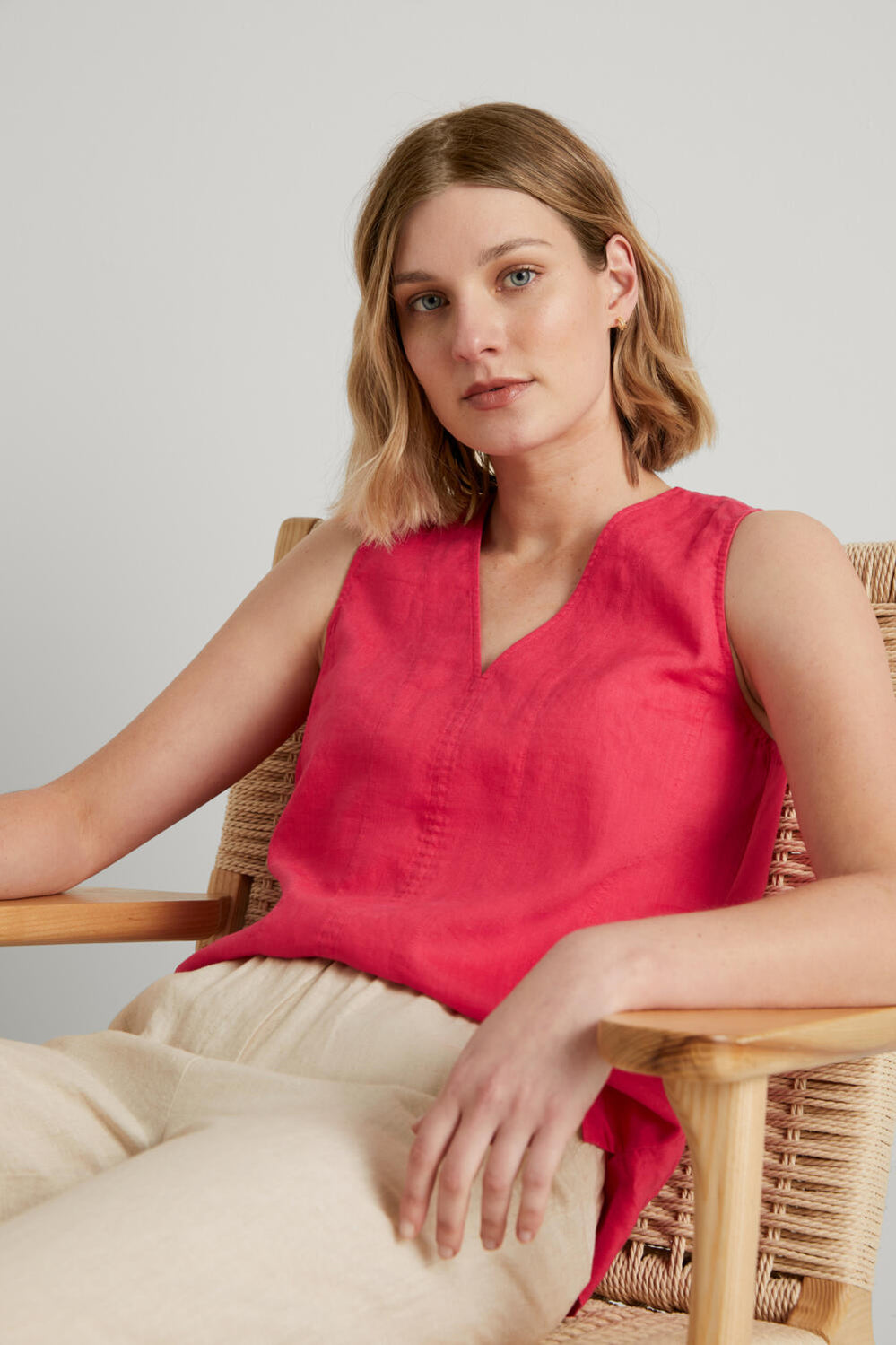 Linen Shell Tank Top