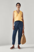 Cotton Linen Tab Detail Jogger