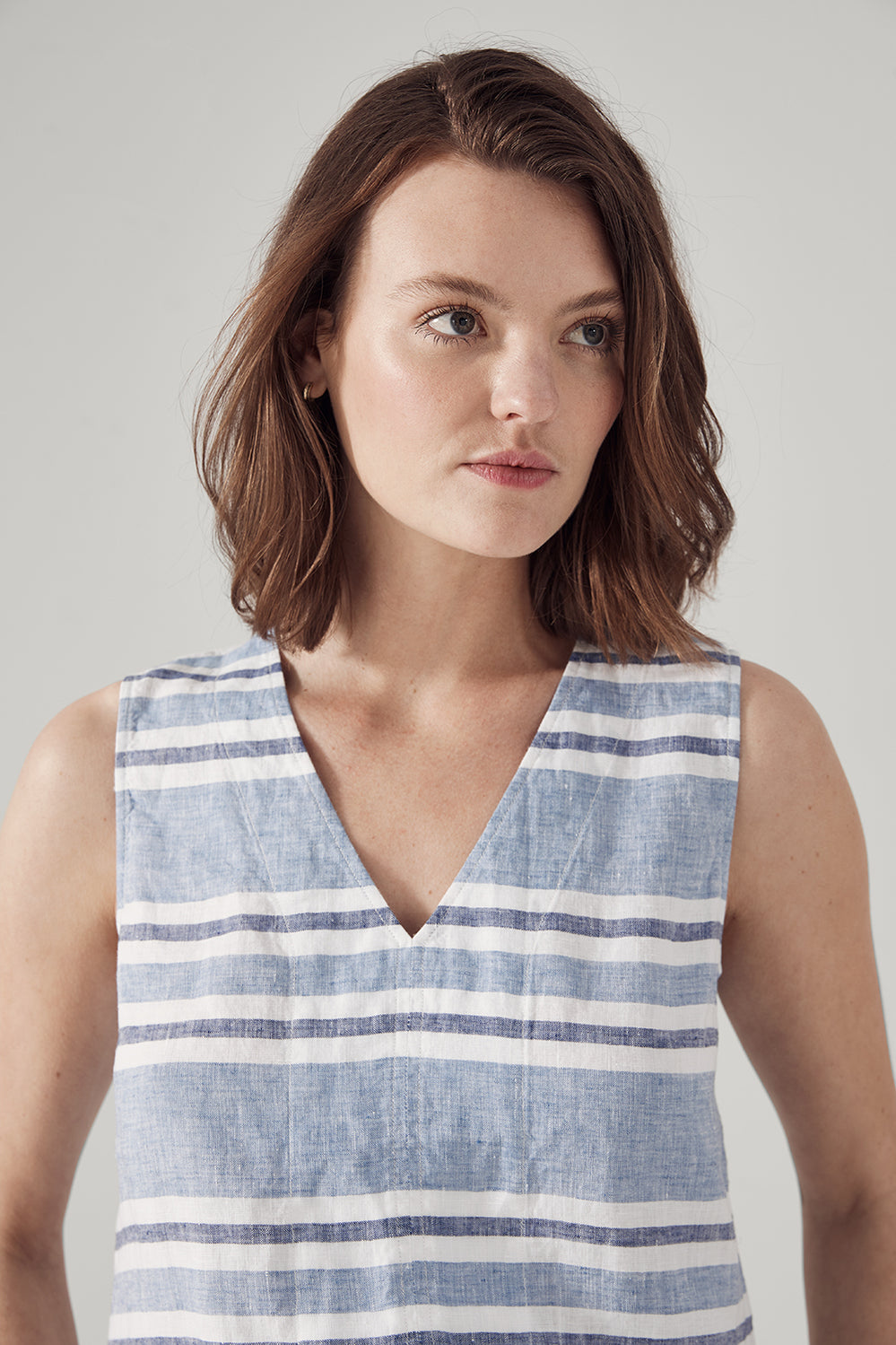 Linen Awning Stripe Shell Tank