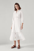 Cotton Sateen Tiered Dress