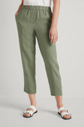 Linen Pull On Cropped Pant