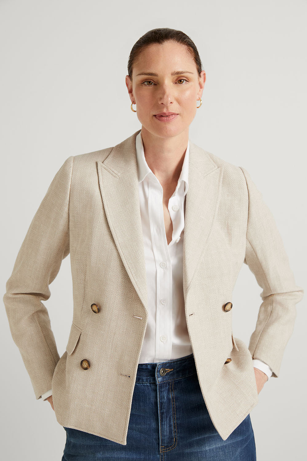 Double Breasted Zip Sleeve Blazer