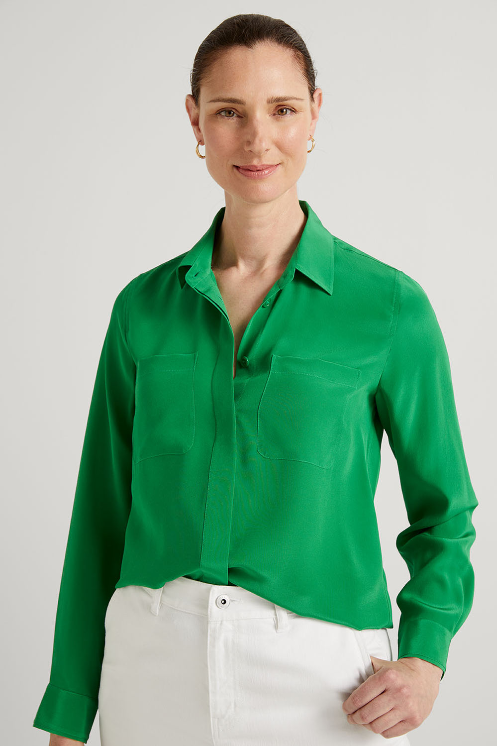 Silk Pocket Detail Shirt