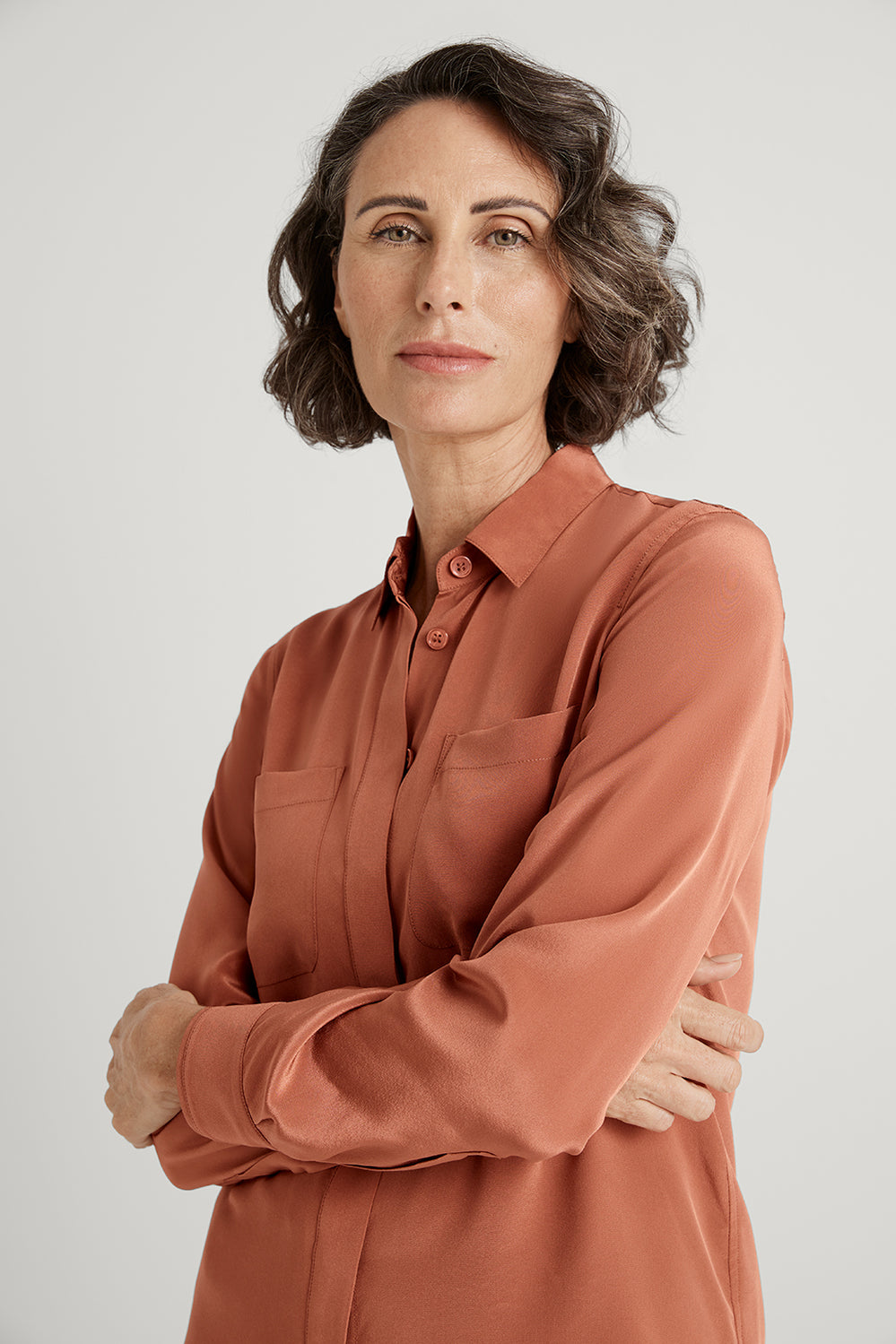 Silk Pocket Detail Shirt