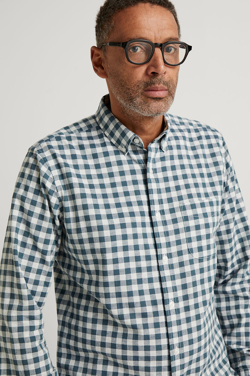 Cotton Linen Regular Diffused Check Shirt
