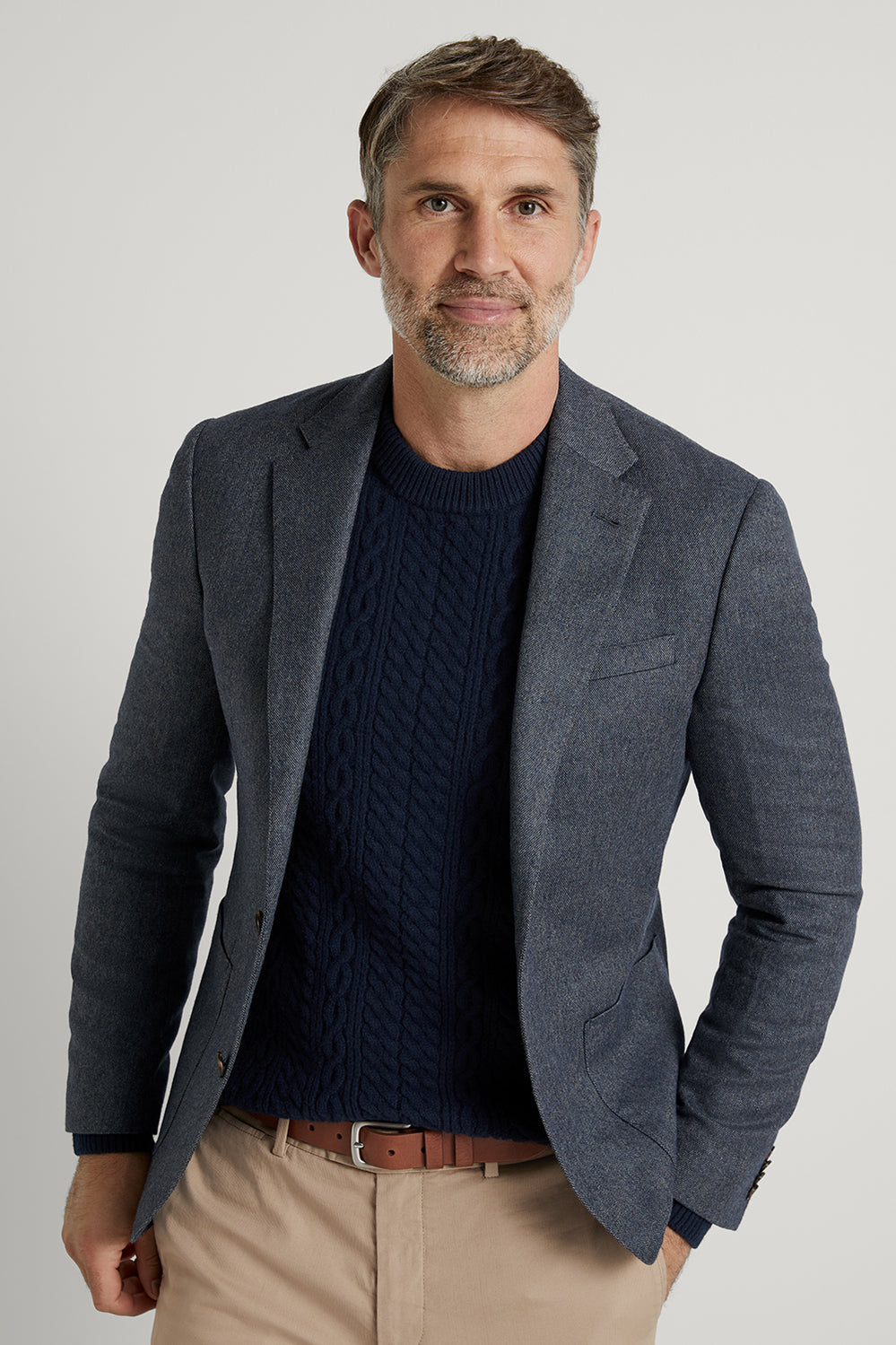 Tailored Fit Cotton Wool Blazer