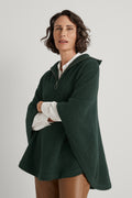 Wool Half Zip Poncho