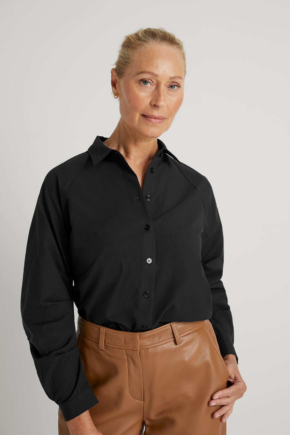 Cotton Pleat Sleeve Shirt