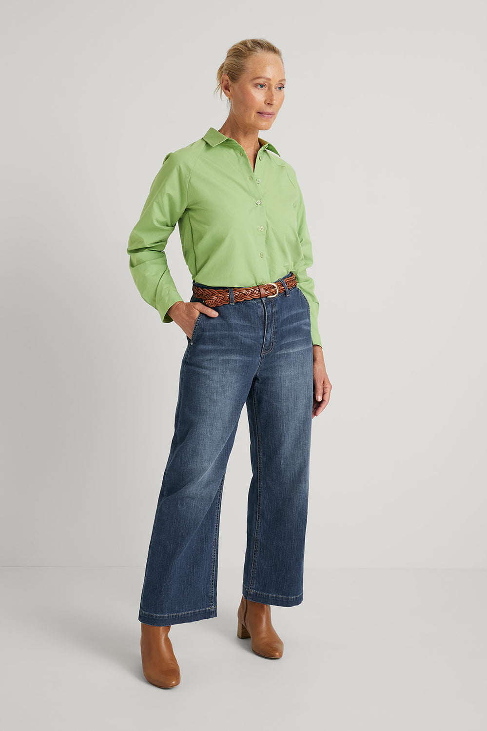 Cotton Pleat Sleeve Shirt
