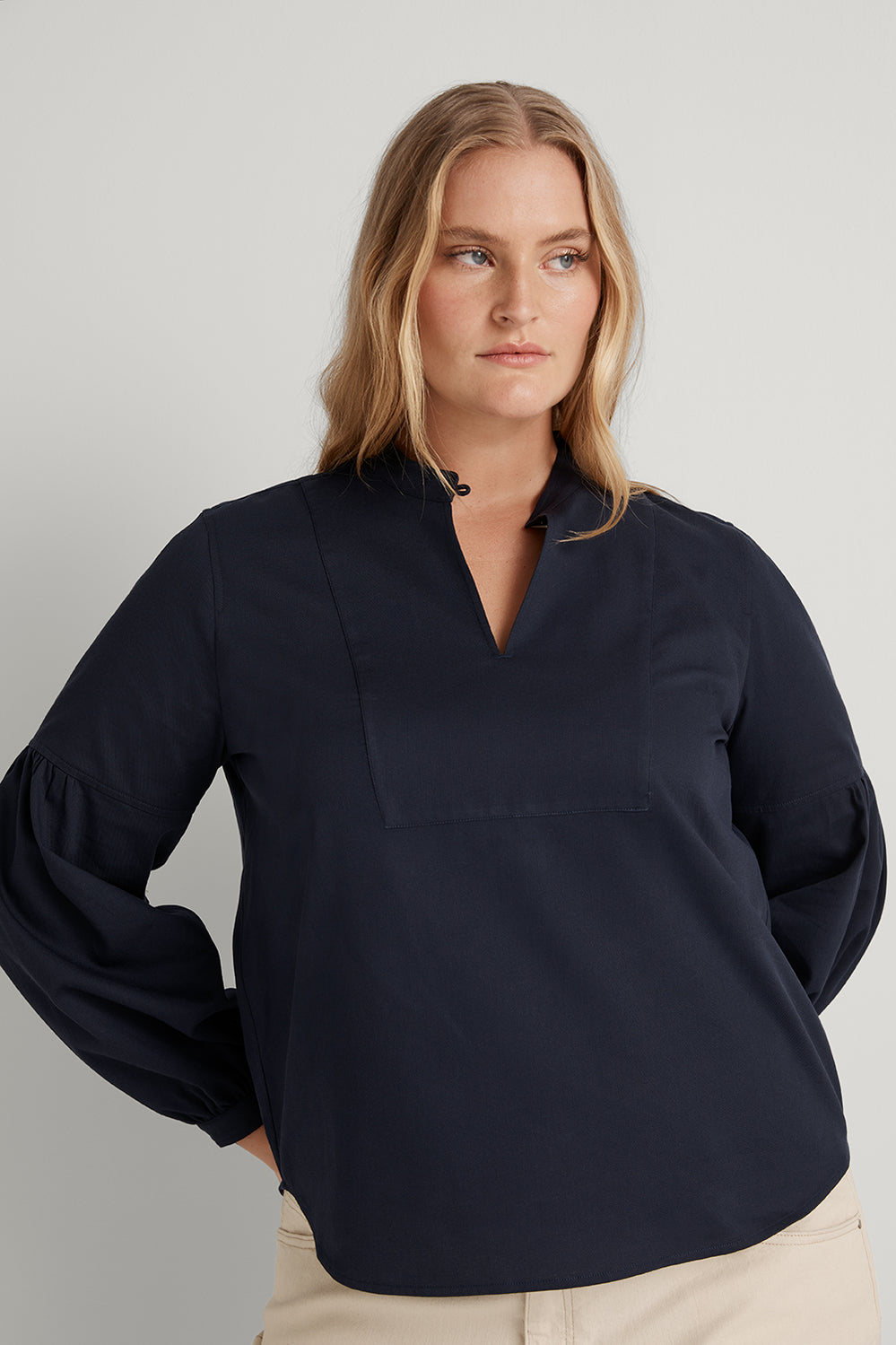 Cotton Bib Detail Blouse