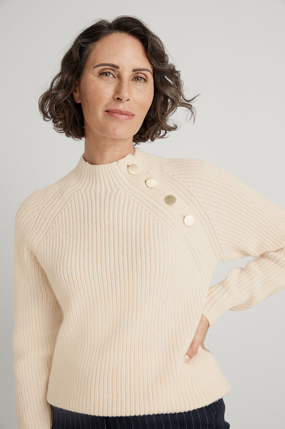 Merino Button Detail Pullover