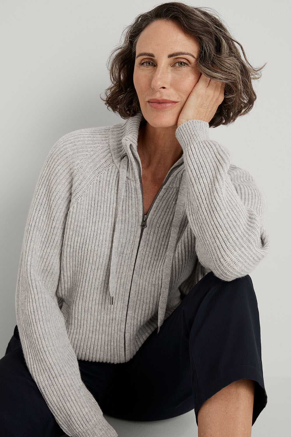 Wool Yak Zip Through Cardigan