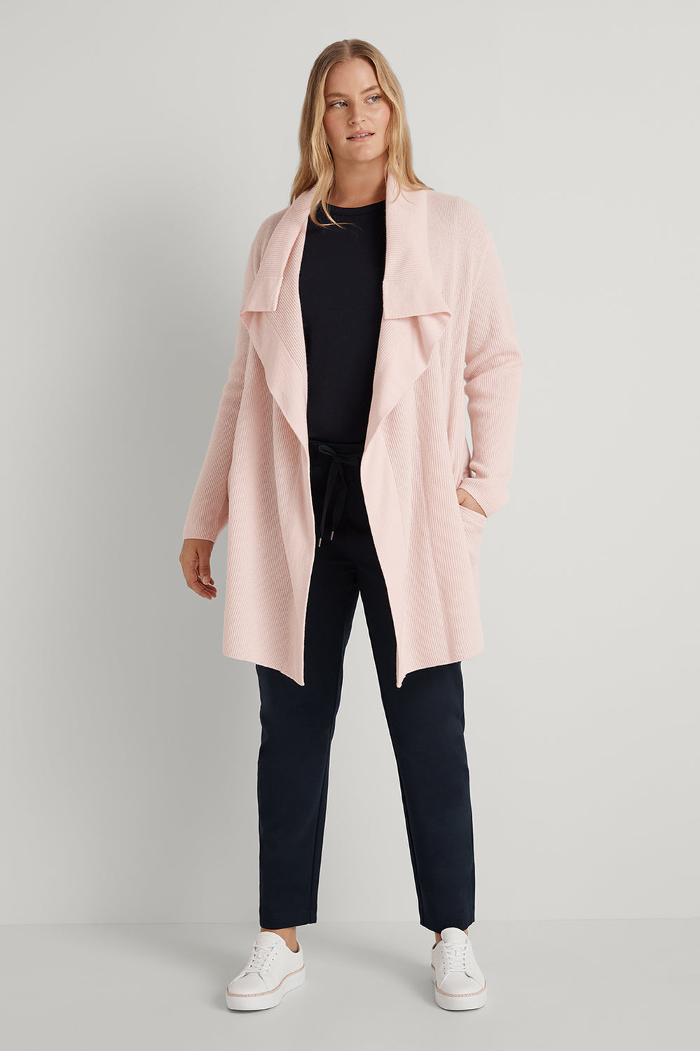 Merino Longline Waterfall Cardigan