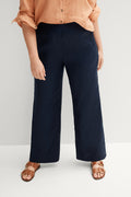 Stretch Linen Wide Leg Pull On Pant