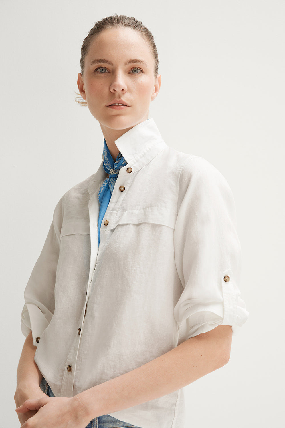 Linen Tab Sleeve Shirt