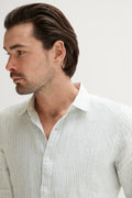 Tailored Fit Linen Yarn Dyed Bengal Stripe Shirt