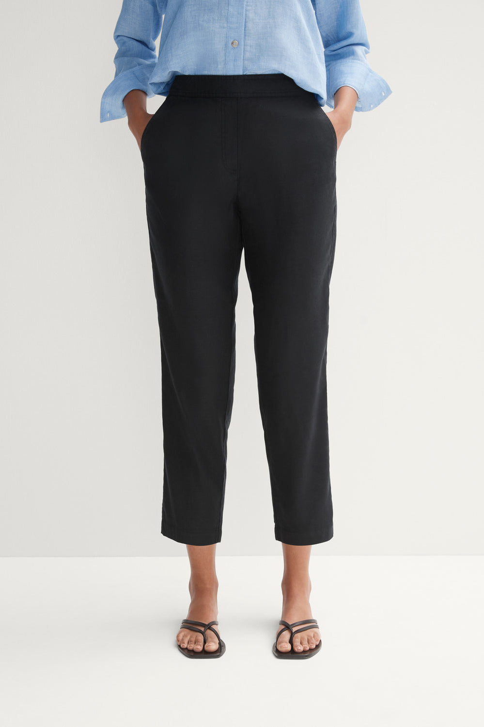Stretch Linen Pull On Pant