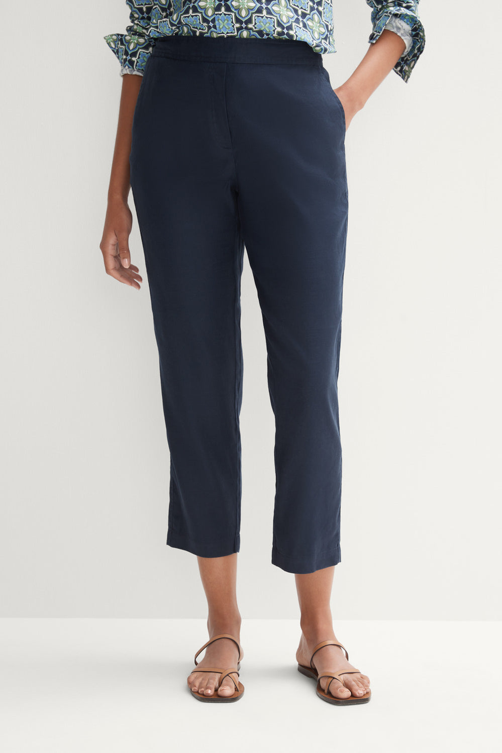 Stretch Linen Pull On Pant