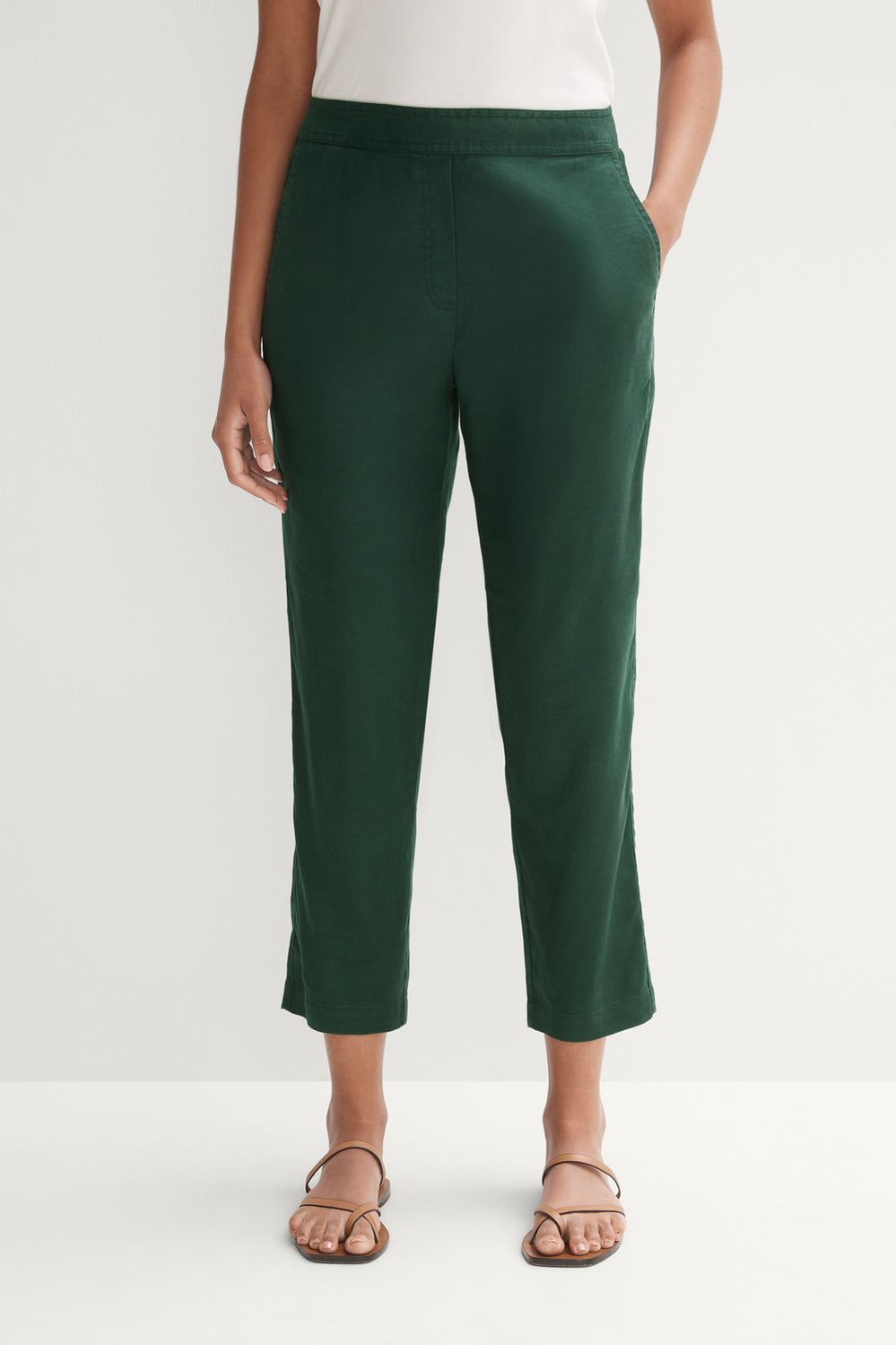 Stretch Linen Pull On Pant