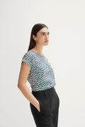 Pima Cotton Overlay Spot Print T-Shirt