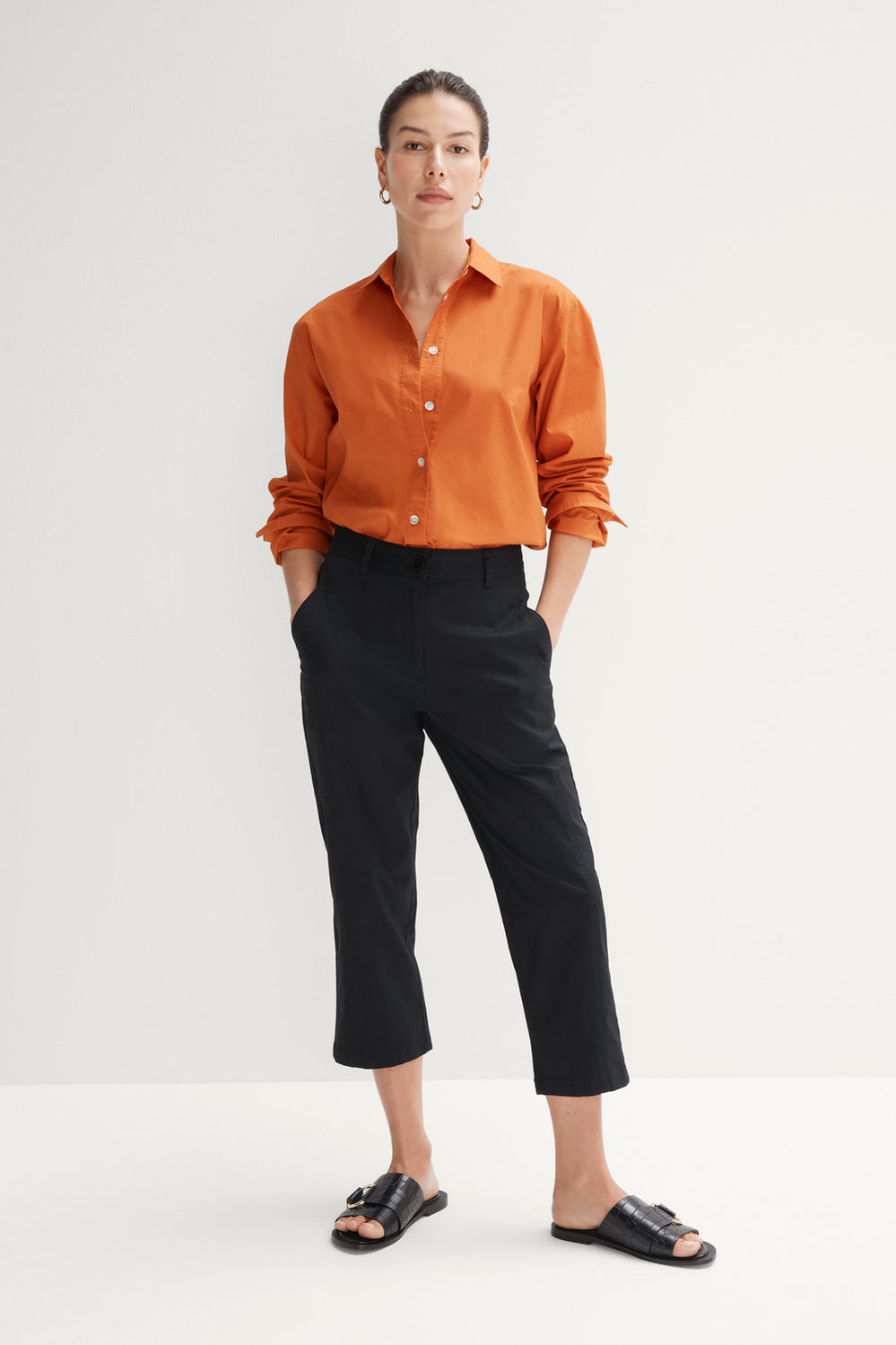 Stretch Cotton Capri Pant