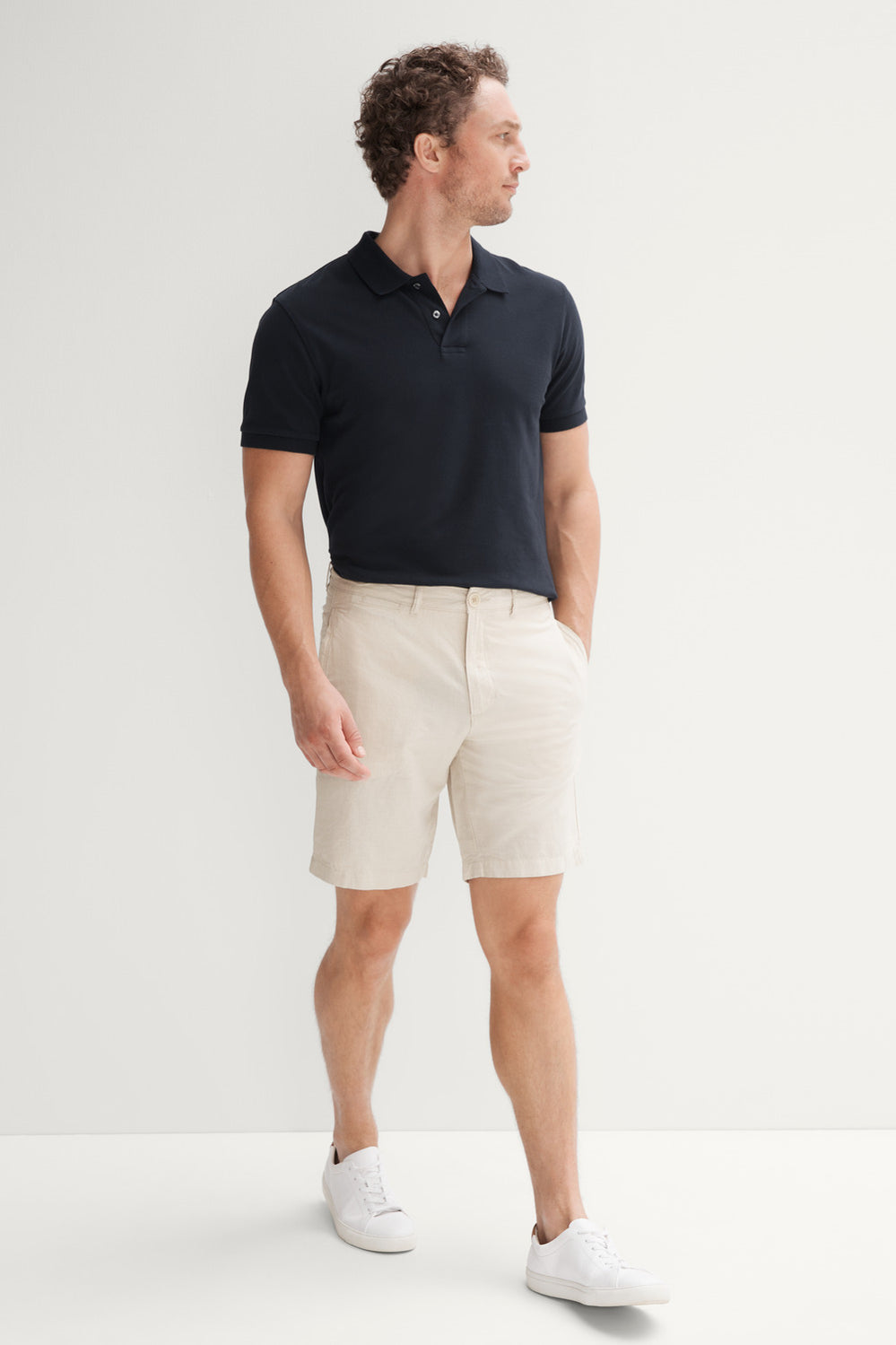Cotton Linen Puppytooth Short