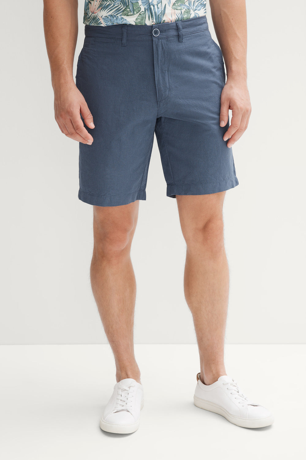 Cotton Linen Puppytooth Short