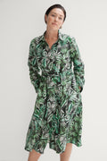 Linen Rainforest Print Shirt Dress