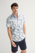 Regular Fit Tropical Flora Print Shirt
