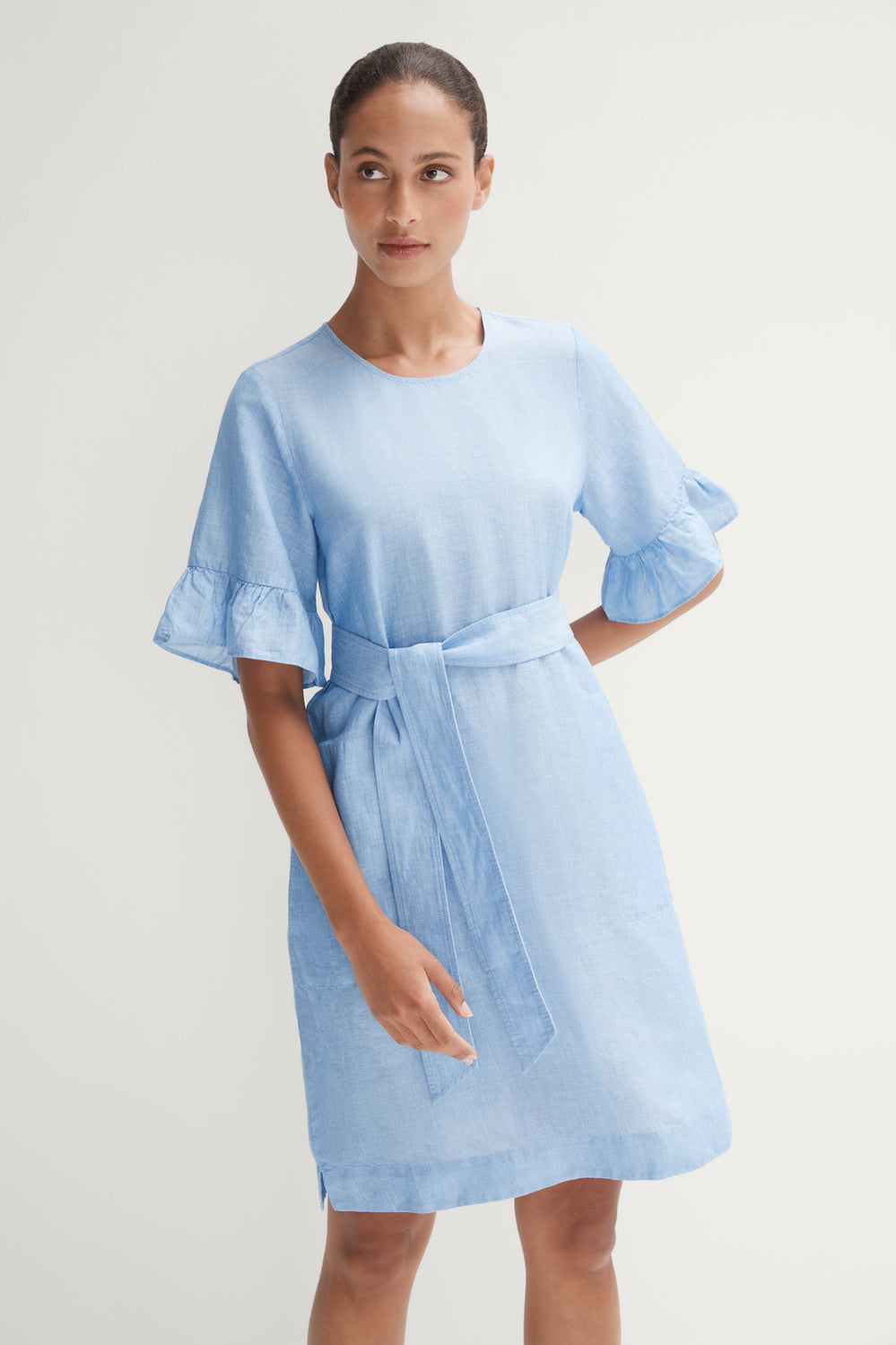 Linen Blend Yarn Dyed Dress
