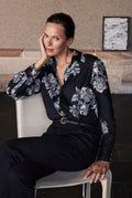 Clipped Floral Linen Shirt