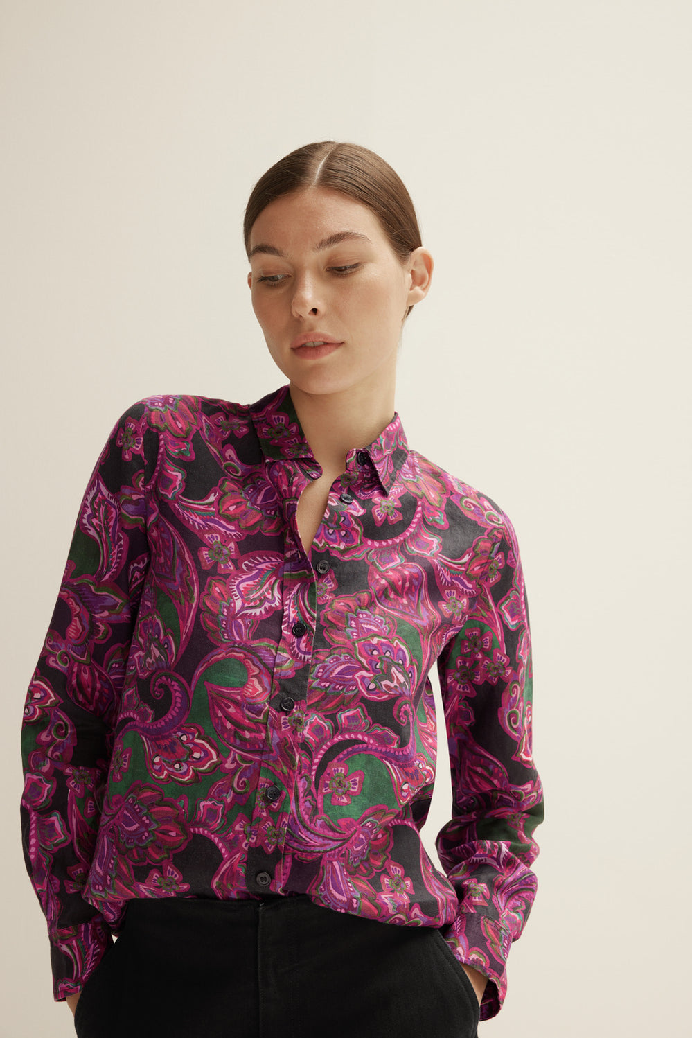 Luminous Swirl Linen Shirt