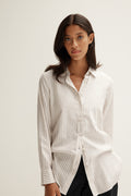 Cotton Modal Stripe Longline Shirt