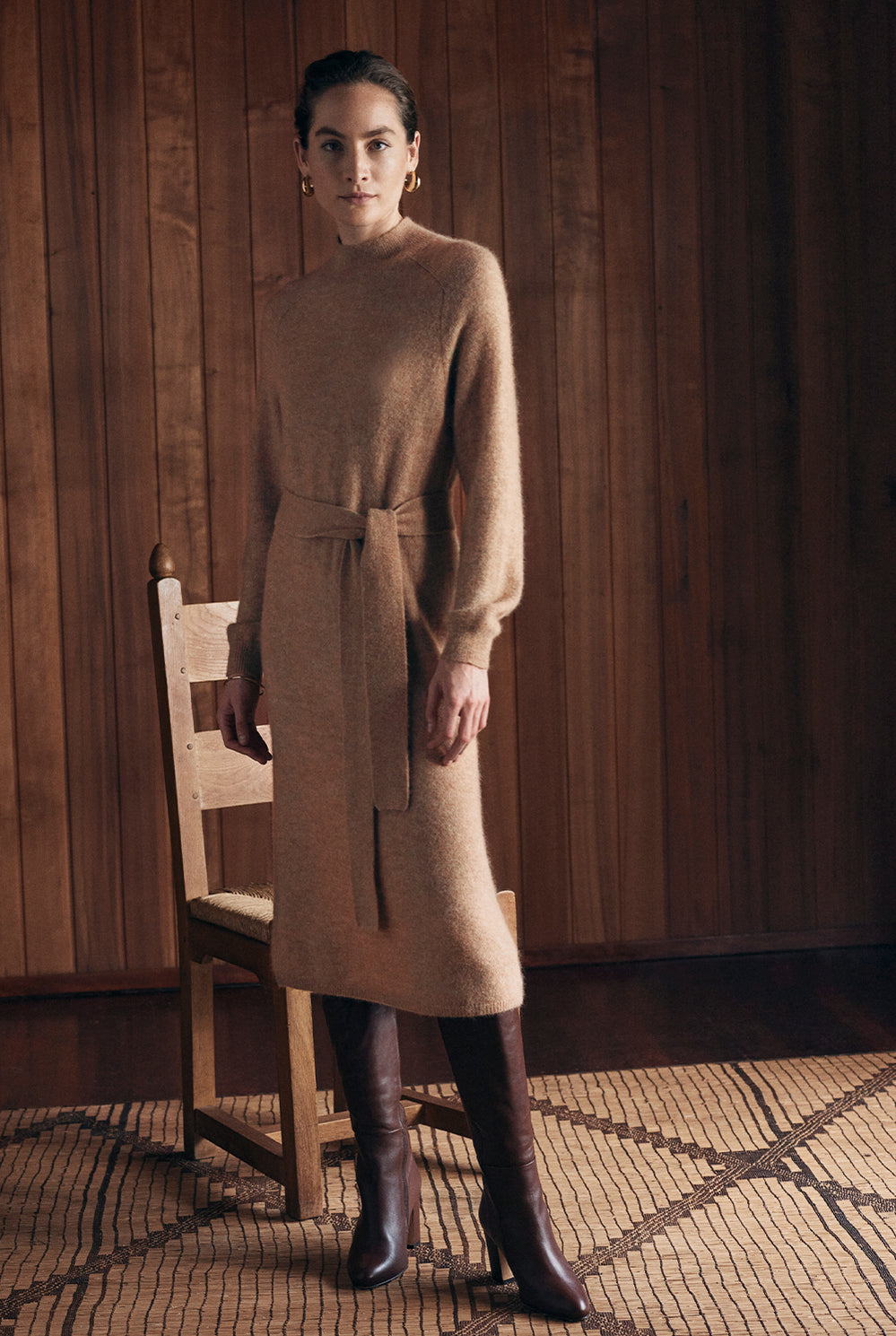 Mock Neck Knit Dress