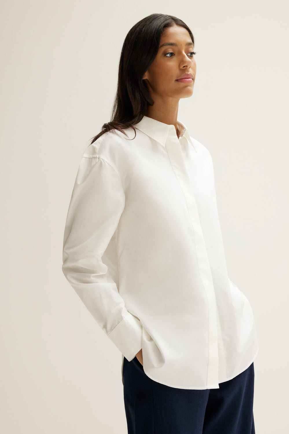 Cotton Silk Relaxed Shirt